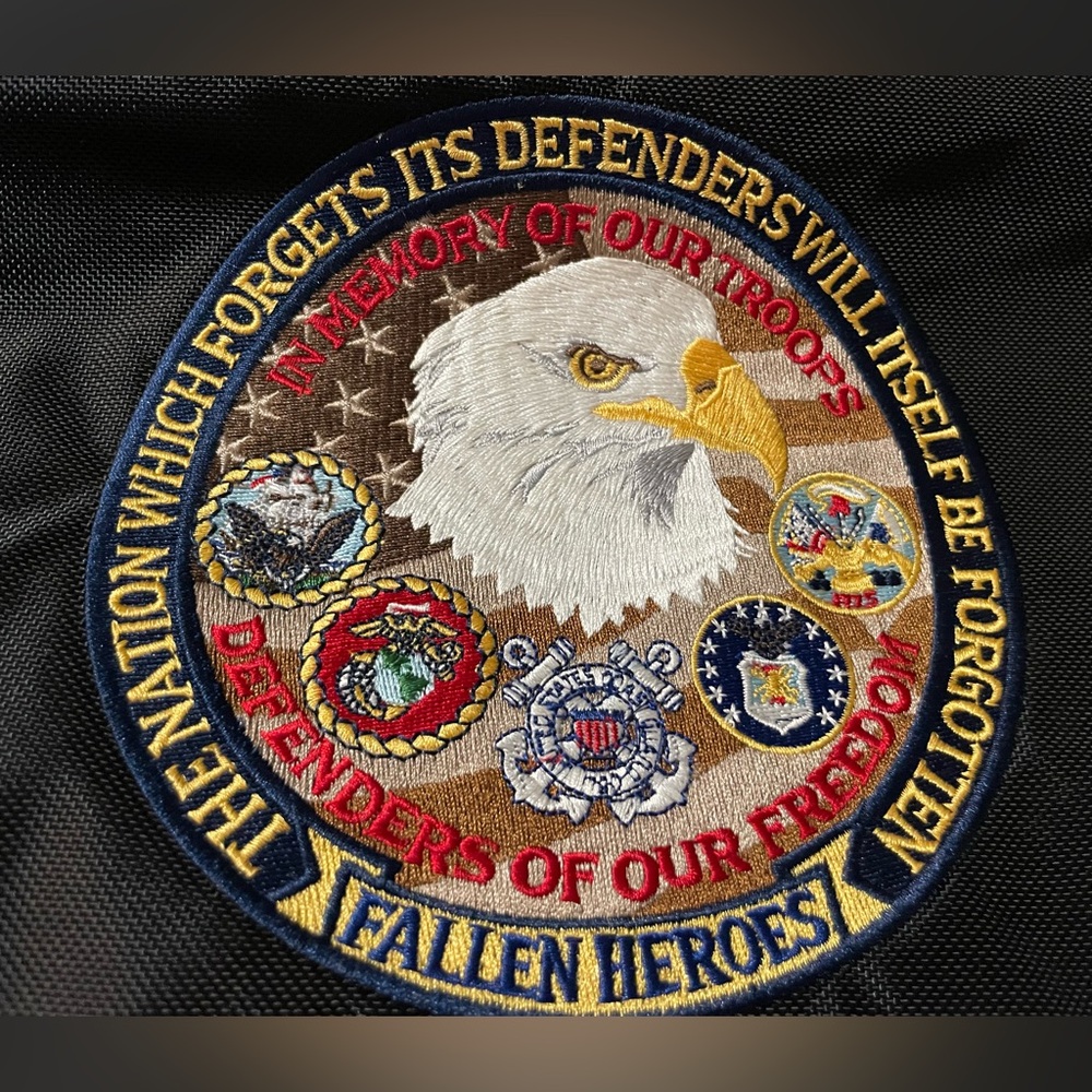 In Memory Of Our Troops Fallen Heroes Black Duffle Bag